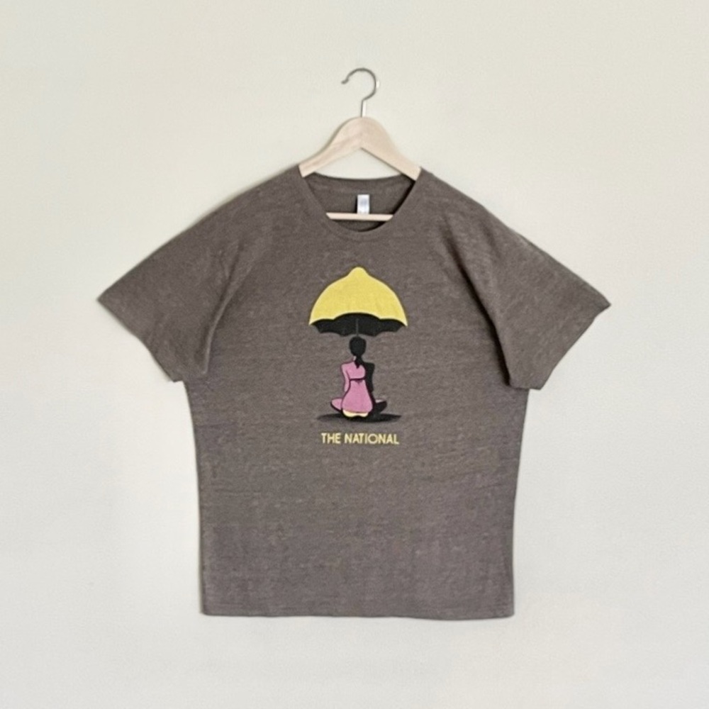 The National Band Umbrella Graphic Brown Tour Concert T Shirt Adult XL